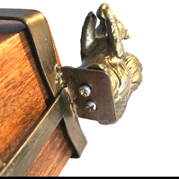 Unique Fall Decorative Wooden Cutlery Table Organizer with Brass Squirrel Holder - Picture 12 of 12